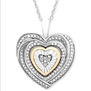 Offer♥️ necklace diamond accent 2toned 10 carat/ss